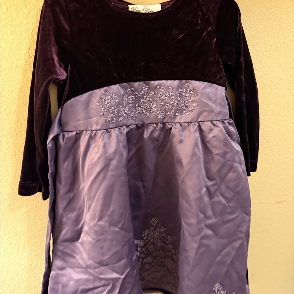 Rare Editions Deep Purple Velvet Dress